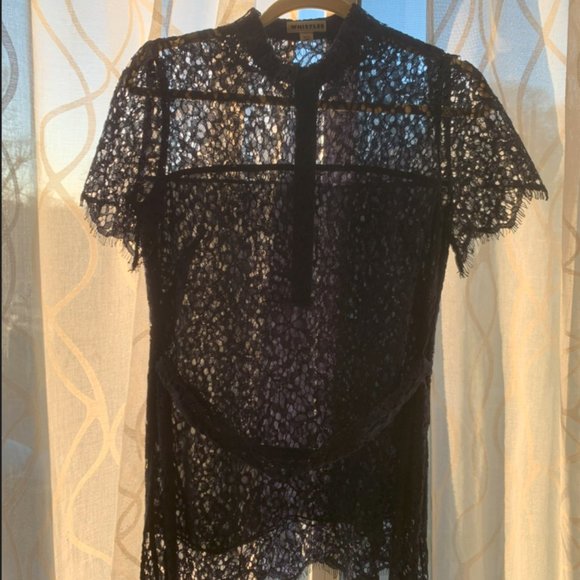Whistles Navy Blue Lace Blouse Shirt Top In Broderie Anglaise - Picture 1 of 5